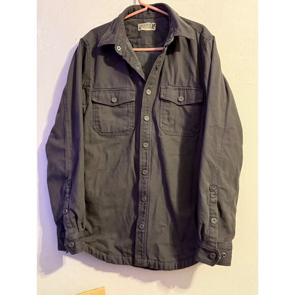 Duluth Trading Co. Jacket Gray Snap Button Fleece Lined Barn Coat Mens S/M - Picture 2 of 16
